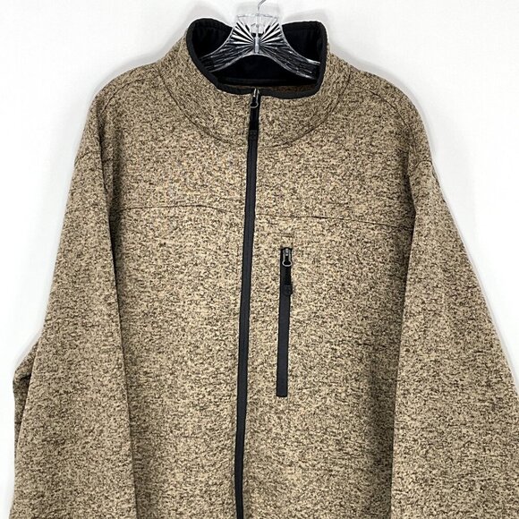 Swiss Tech Men's Sweater Size 3XL Beige 1/4 Zip Pullover Long Sleeve Zip Pocket - Picture 4 of 15